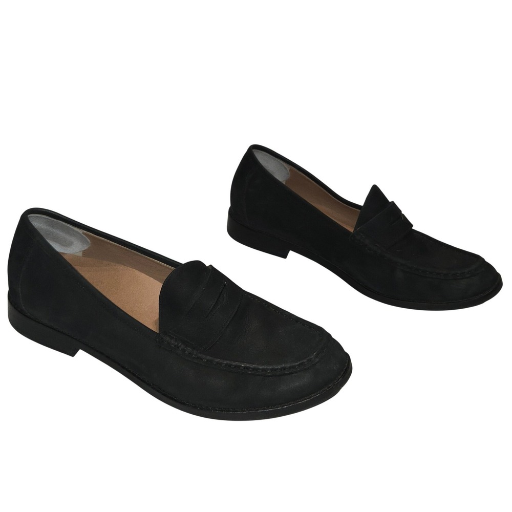Vionic Waverly Penny Loafers Women Size 9 Black Suede Orthotic Slip On Shoes